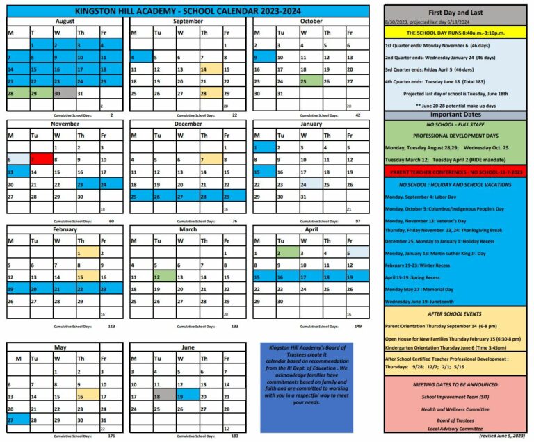 KHA Calendar – Kingston Hill Academy