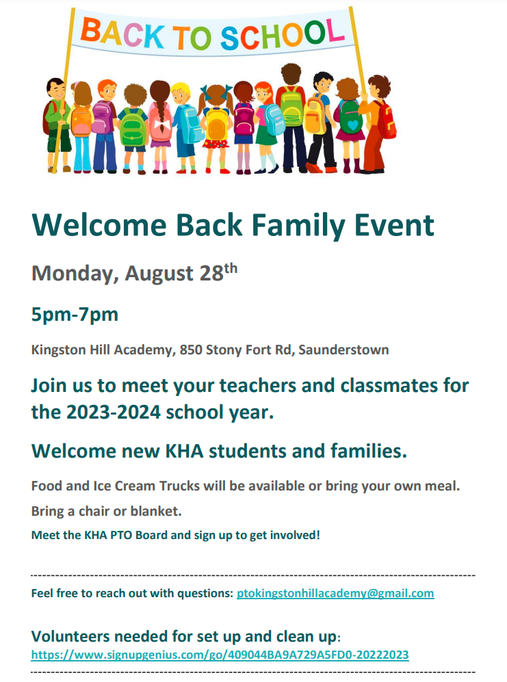 Back to School Event August 28, 2023 Kingston Hill Academy